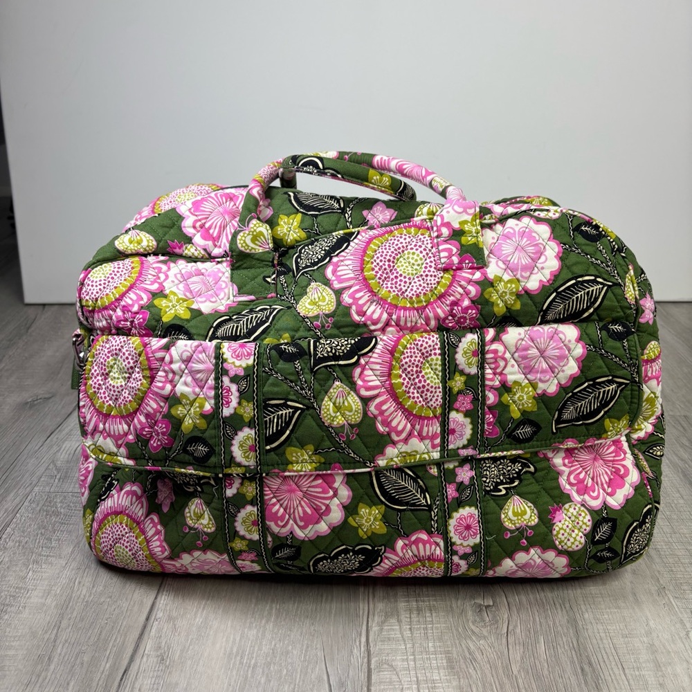 Vera Bradley duffel Bag Green and Pink
